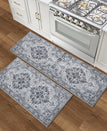 Wyatt & Ash Dream Mink Washable 2-Piece Rug Set Geraldine Grey Geometric 2' x 6' Runner Rug & 2' x 4' Accent Rug