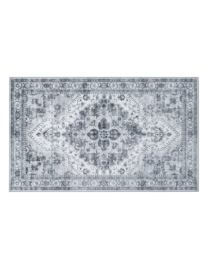 Wyatt & Ash Dream Mink Washable Rug Geraldine Grey Geometric 3' x 5' Accent Rug