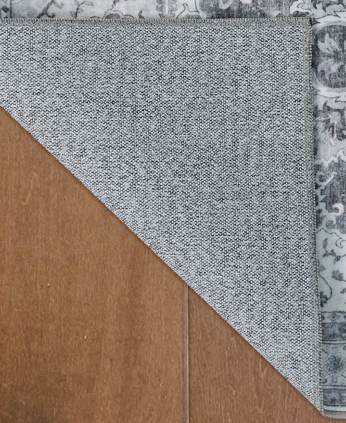 Wyatt & Ash Dream Mink Washable Rug Geraldine Grey Geometric 6'6" x 9'6" Area Rug