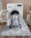 Wyatt & Ash Dream Mink Washable Rug Geraldine Grey Geometric 6'6" x 9'6" Area Rug