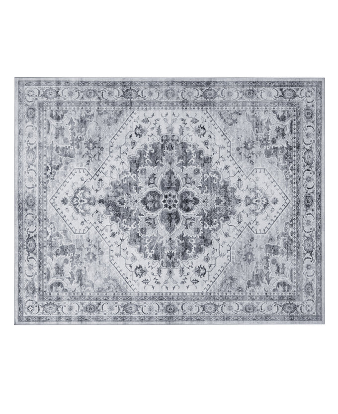 Wyatt & Ash Dream Mink Washable Rug Geraldine Grey Geometric 6'6" x 9'6" Area Rug