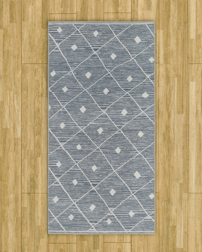 Blue Grey Seta Imagine Printed Chenille