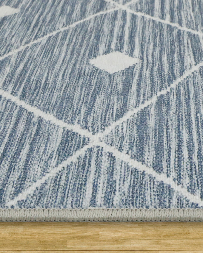Blue Grey Seta Imagine Printed Chenille