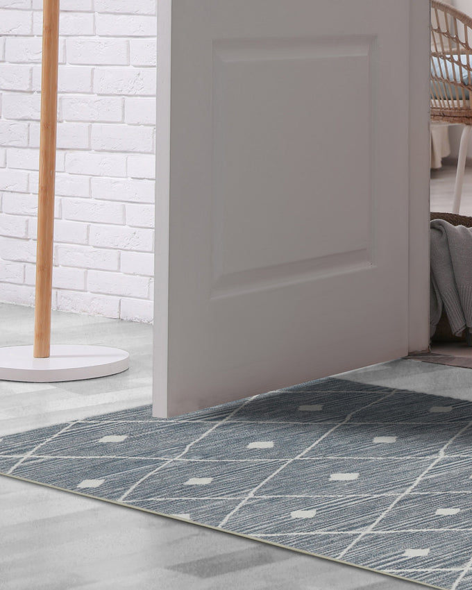 Blue Grey Seta Imagine Printed Chenille