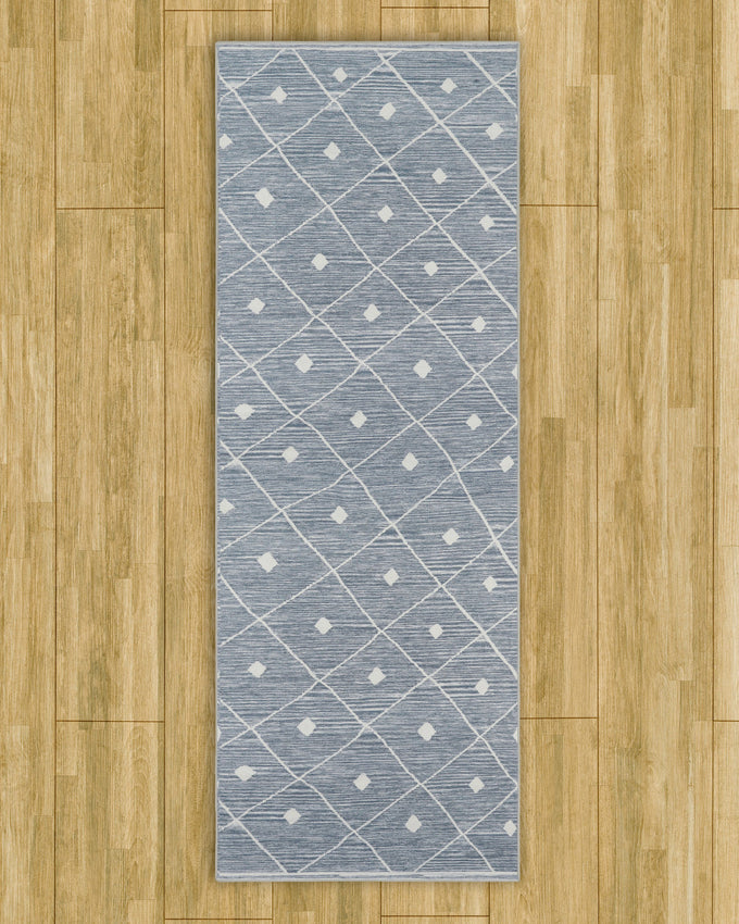 Blue Grey Seta Imagine Printed Chenille