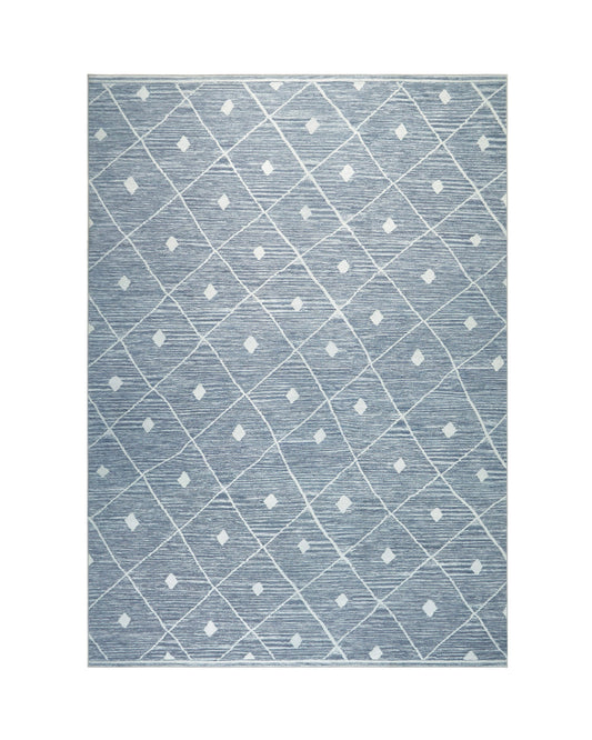 Blue Grey Seta Imagine Printed Chenille